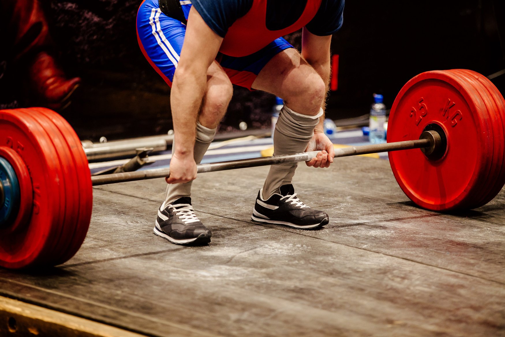 man powerlifter deadlift weight training exercise